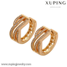 29328 Boucles d&#39;oreilles Plaqué Or 18K Xuping Fashion Elégant populaire boucles d&#39;oreilles Huggies avec verre